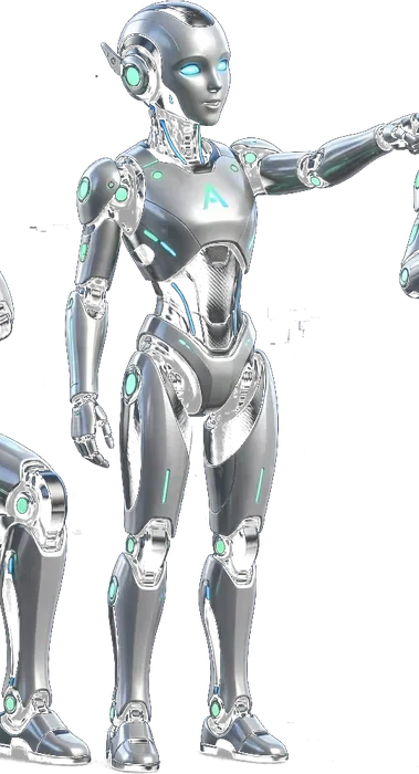 AI robot pointing at the pricing plans