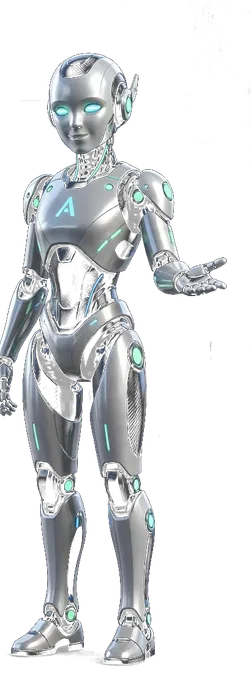 AI robot presenting