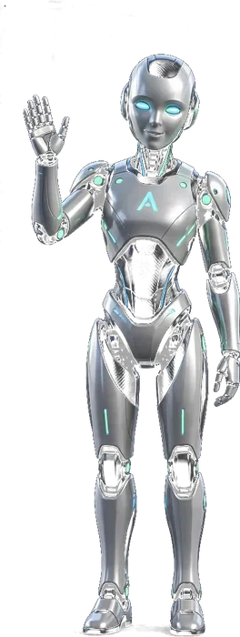 AI Plexis AI receptionist robot waving